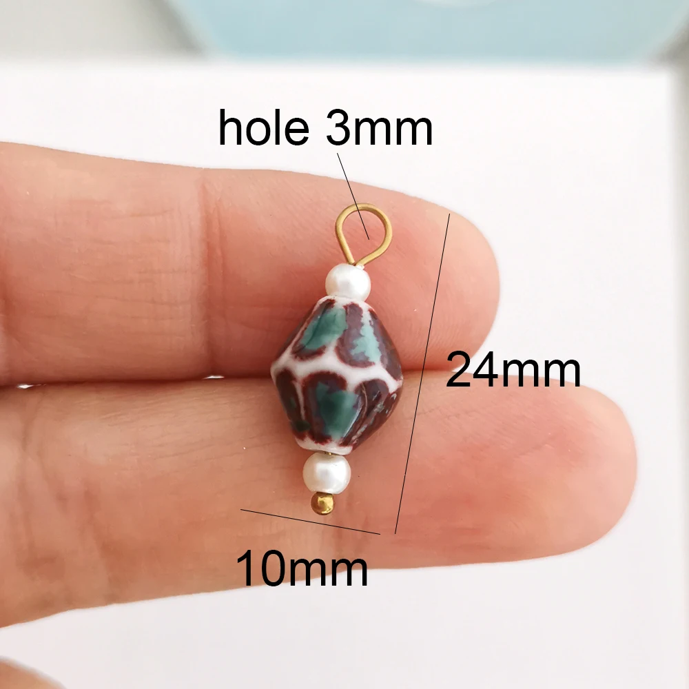 Ceramics Pendant Charm for DIY Jewelry Making