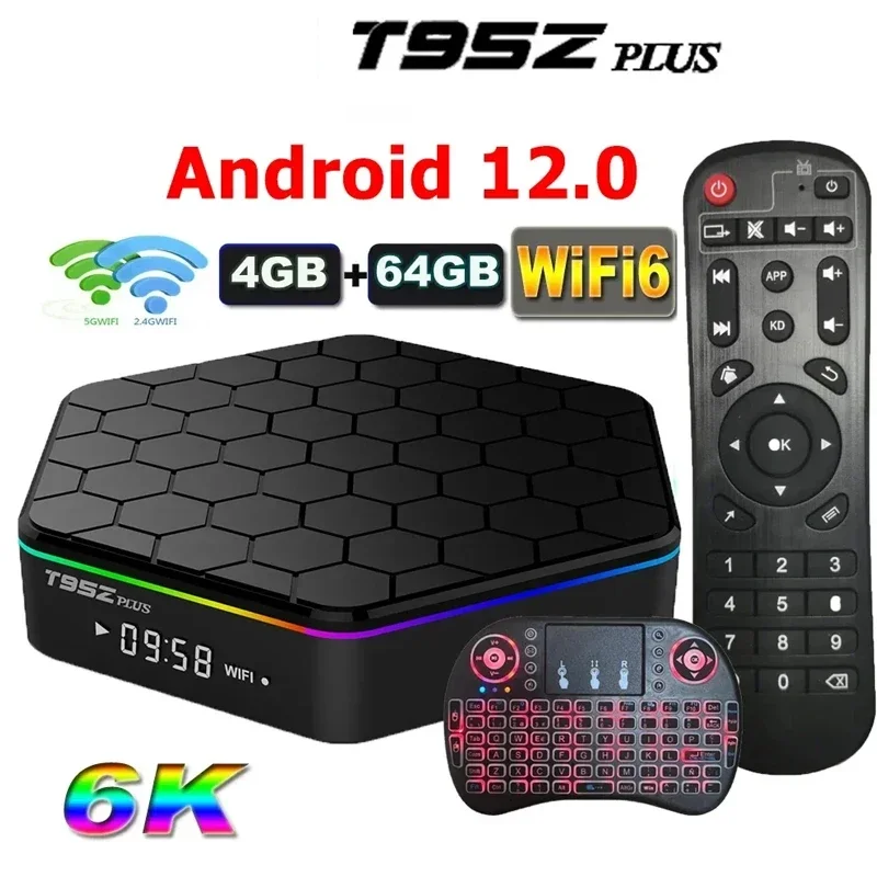 

For Xiaomi T95Z PLUS Android Smart 6K Tv Box Android 12 Allwinner H618 2/4GB RAM 32/64GB ROM BT Wifi6 2.4G/5G Wifi HDR Player