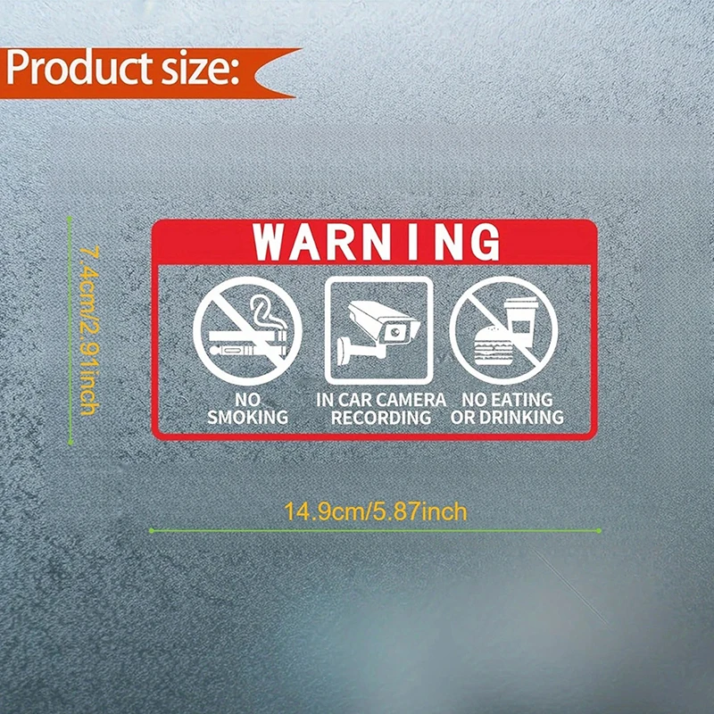 5X Vehicle No Eating No Drinking Fitted Sticker Decal Car Truck Van Bus Train Taxi Minicab Minibus Cab Notice Sign view 5