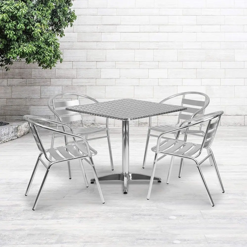 

31.5 Square Dining Table Set with 4 Slat Back Chairs