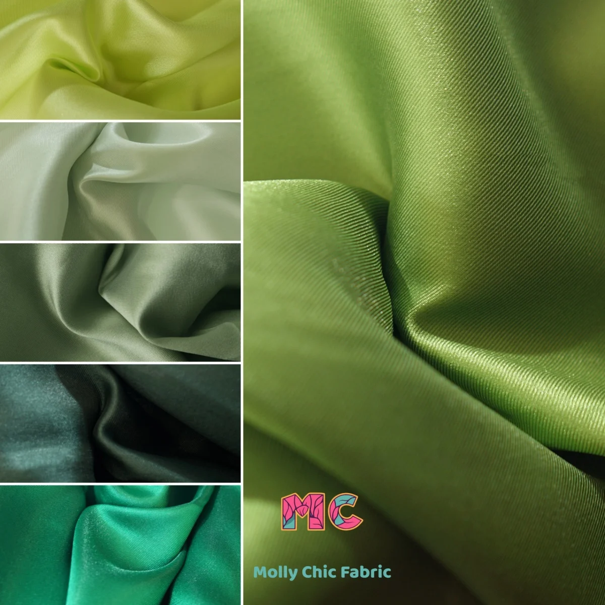 

Green series Mikado twill satin stiff fabric sewing wedding dress evening gown fashionable dress DIY fabrics for sewing