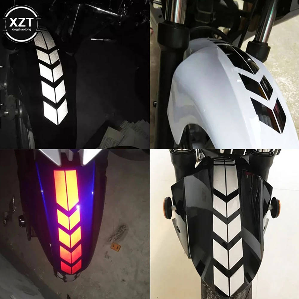 

Colorful Arrow Stripe Sticker Motorcycle Fender Paste Waterproof Oilproof Reflective Arrow Decal Stickers Moto Decor Accessories