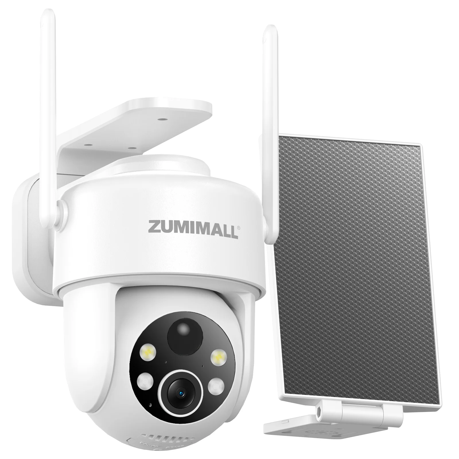 ZUMIMALL Outdoor 2K Security Cameras Wireless , 360° PTZ Solar/Battery Powerd,Color Night Vision/2.4GHz WiFi,Cloud/Alexa-X3K