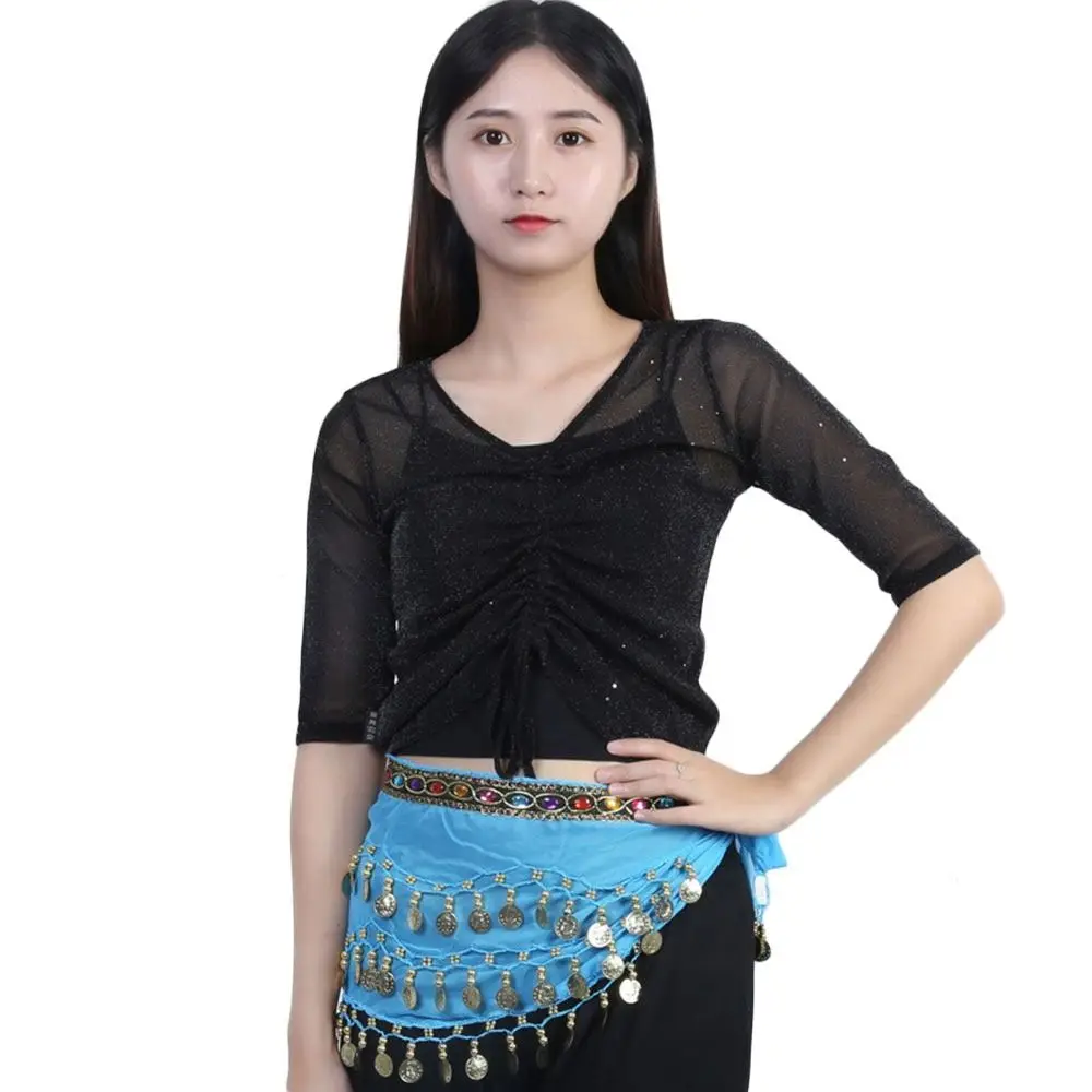 Thailand/India/Arab Dancer Skirt Women Belly Dance Hip Scarf Wrap Belt Dancer Skirt Female Show Costumes Sequins Tassels