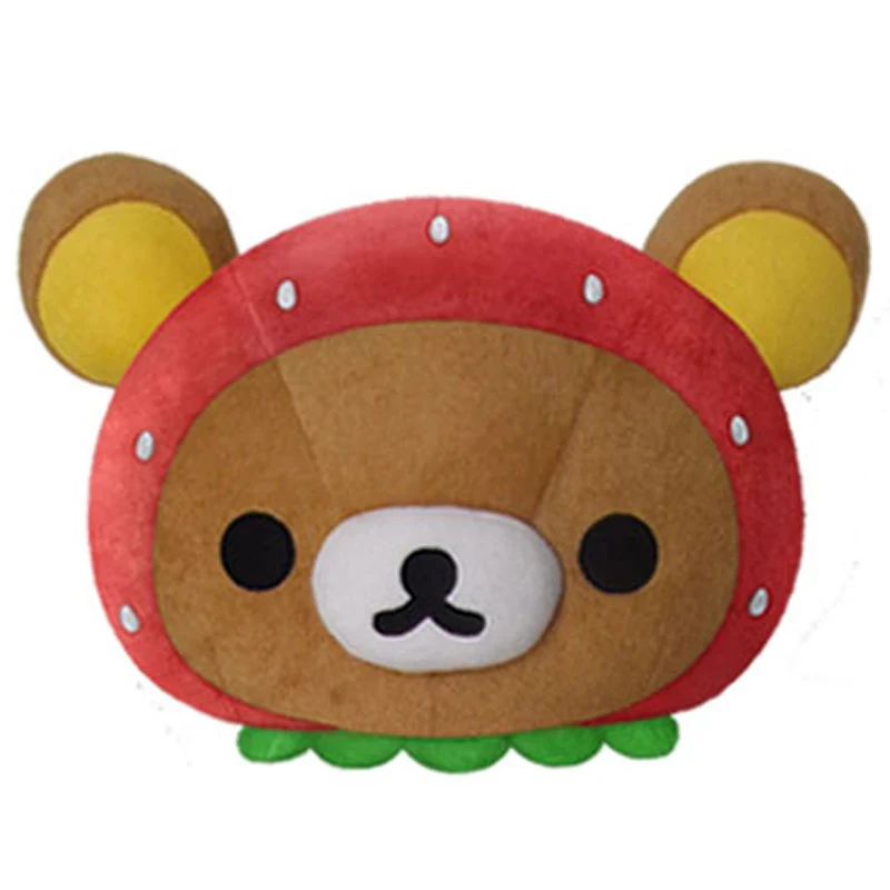 

Cute Red Rilakkuma Pink Korilakkuma Strawberry Bear Big Face Plush Pillow Cushion Stuffed Toy Doll Kids Children Gifts 45*30cm