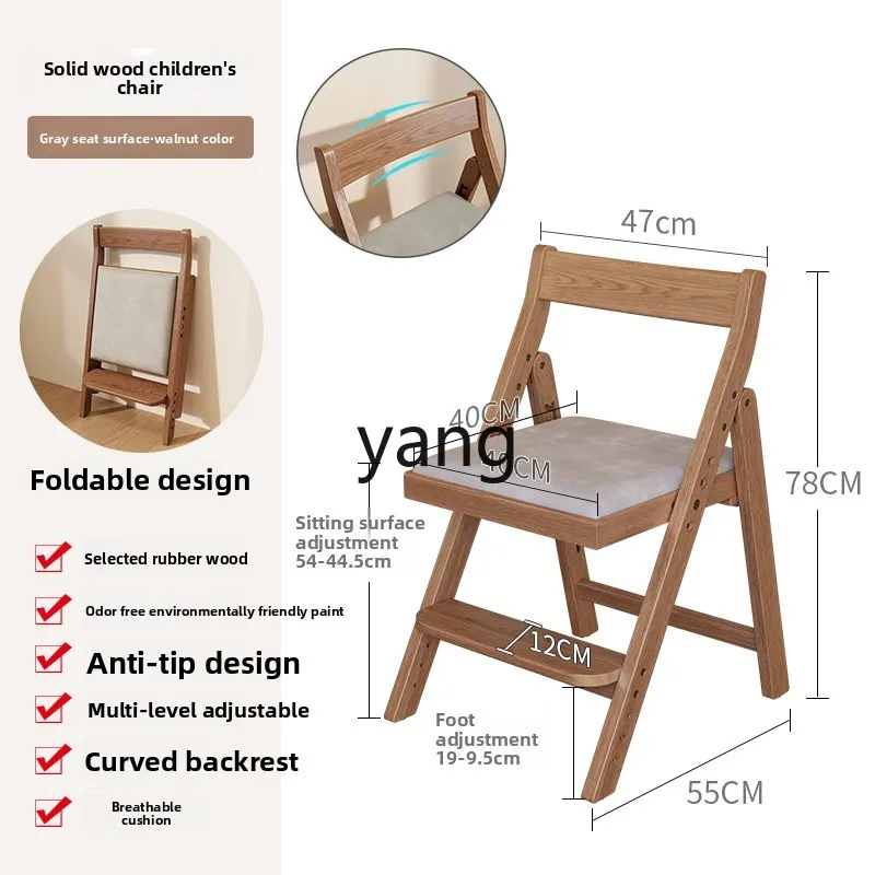 

TGF Foldable Dining Chair Home Leisure Backrest Chair Space-Saving Dining Table Chair Vintage Style Solid Wood