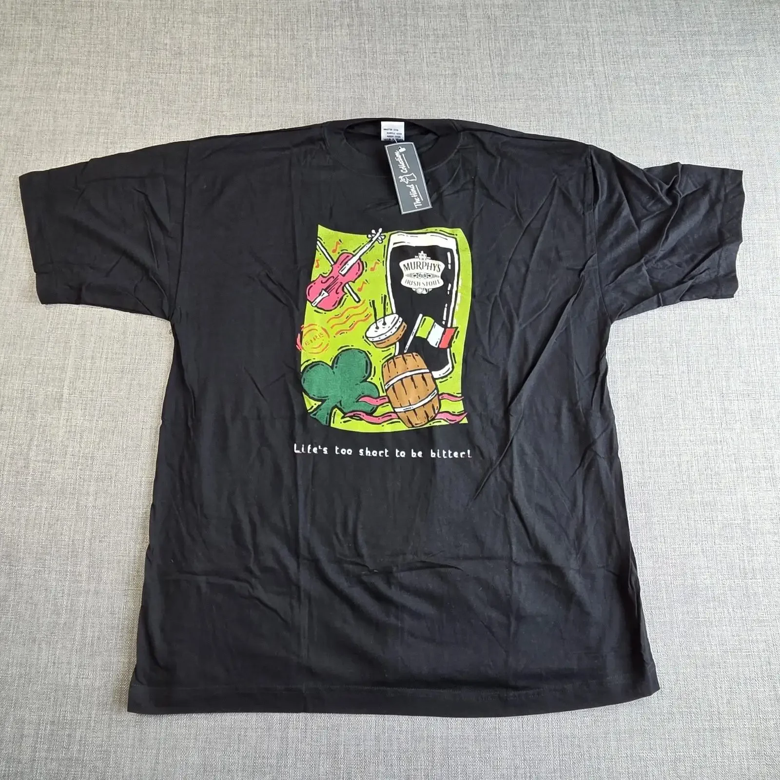 Vintage Murphy's Stout T Shirt 1999 Promo New Deadstock Size L Black vintage Washed Top For Everyday Wear homme streetwear