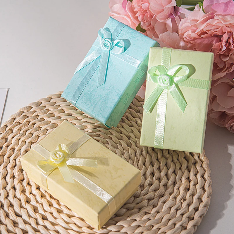24 pcs High Quality Paper Ring Necklace Set Jewelry Necklace Earrings Rectangular Package Gift Box 5*8*2.5cm