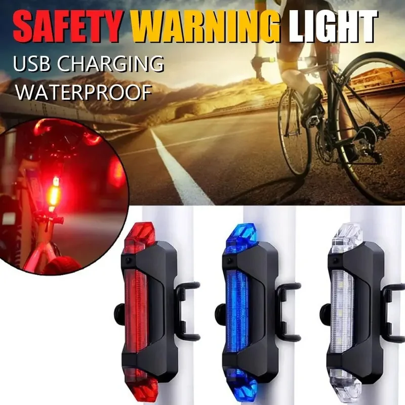 1-3pcs USB Charge Bike Lights Waterproof Flash Tail Light Bike Rear Taillight  Bicycle Cycling Accessories