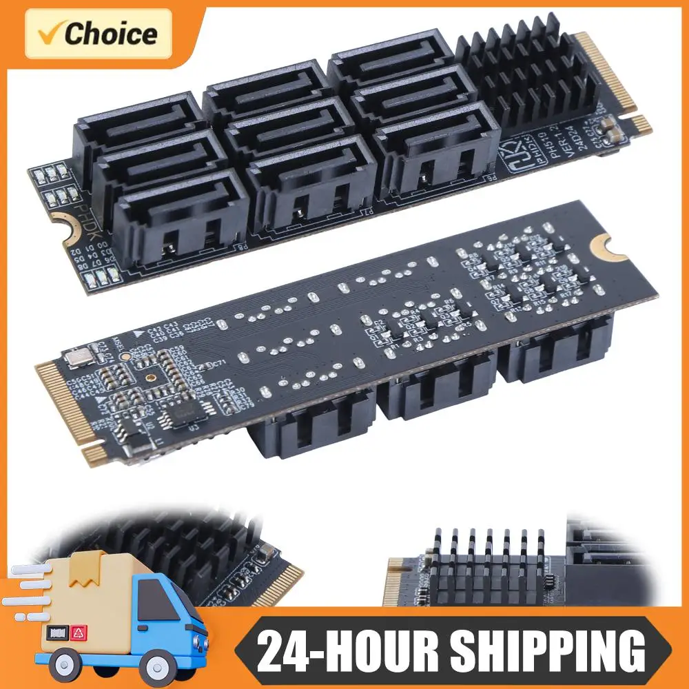 

Карта расширения M.2 на SATA 3.0, PCIe 3.0 x2, для подключения жестких дисков M.2 NVMe M-Key, 9-портовая, для настольных ПК