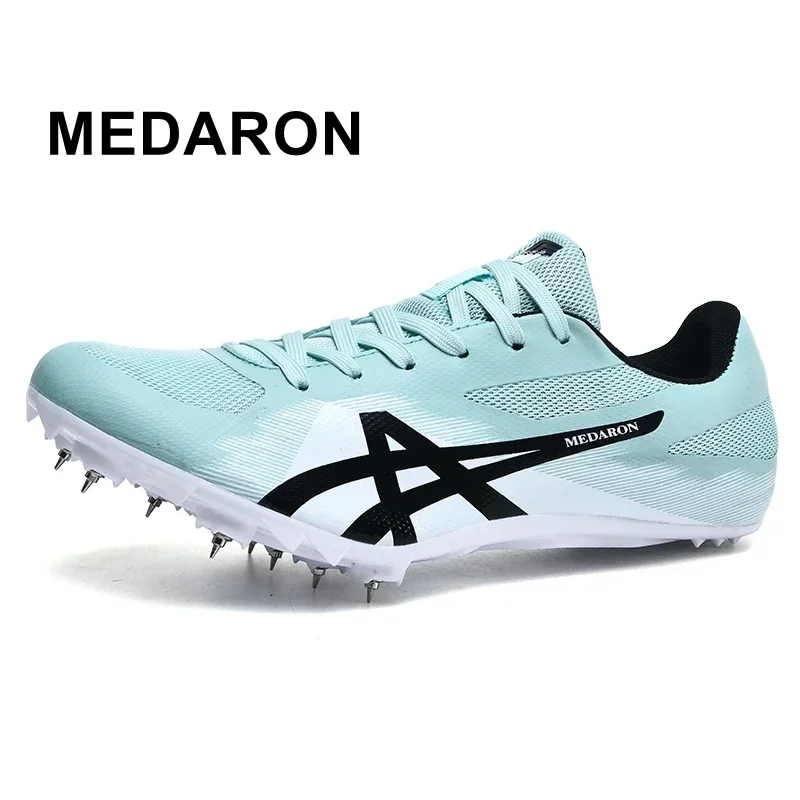 MEDARON ผู้ชายผู้หญิง Track Field 8 Spikes Sprint รองเท้าผ้าใบ Professional กีฬาเล็บสั้นวิ่งการฝึกอบรมรองเท้าผ้าใบความเร็ว