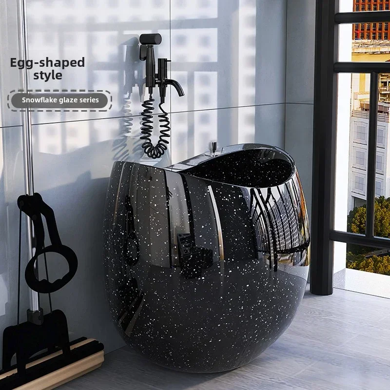 

Weiyashi new Chinese ceramic mop pool egg-shaped balcony courtyard washing mop pool bathroom foot soaking bucket mop basin