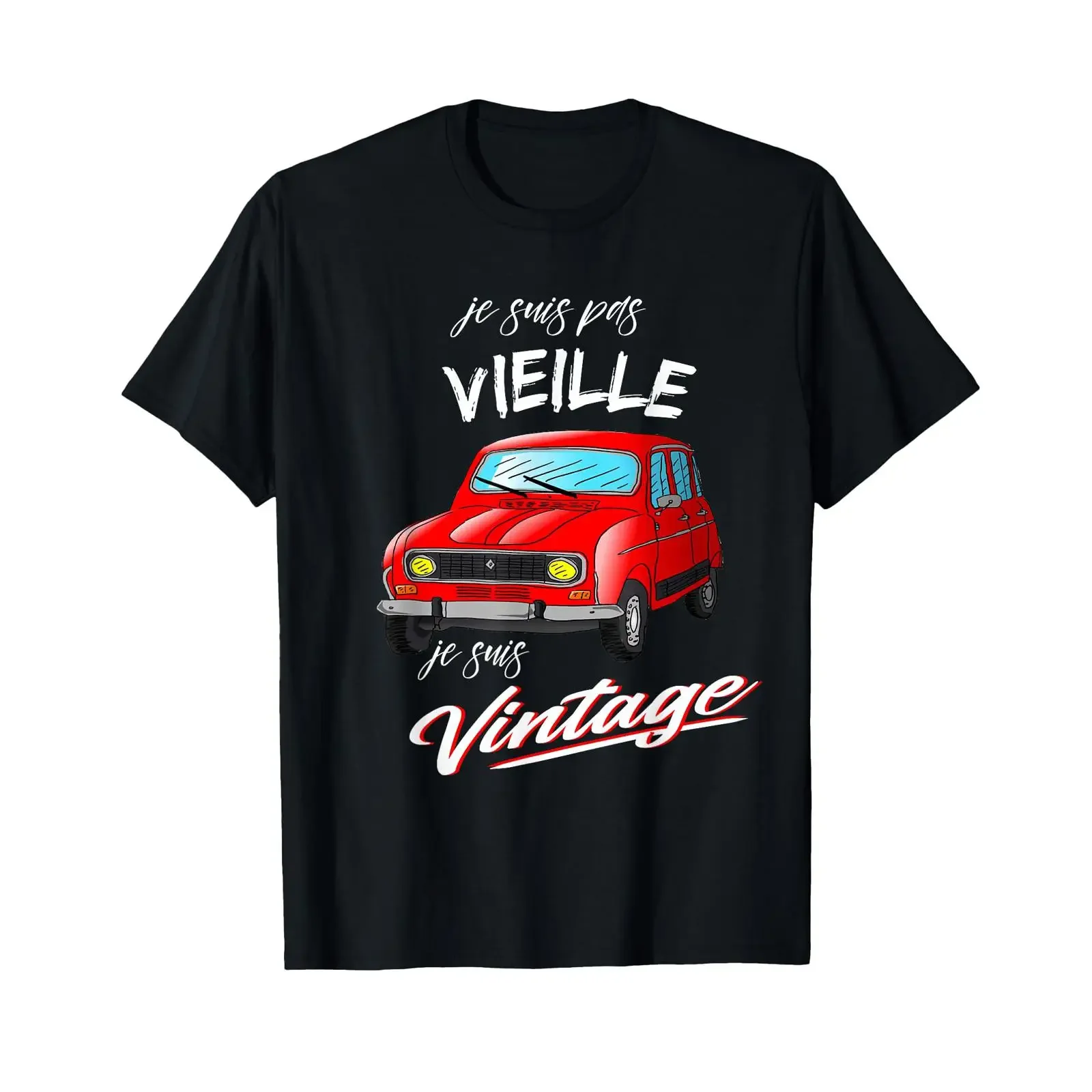 Vintage Car Classic R4 Papy Man Grandpa Woman T Shirt vintage Washed graphic Versatile Slightly Stylish homme