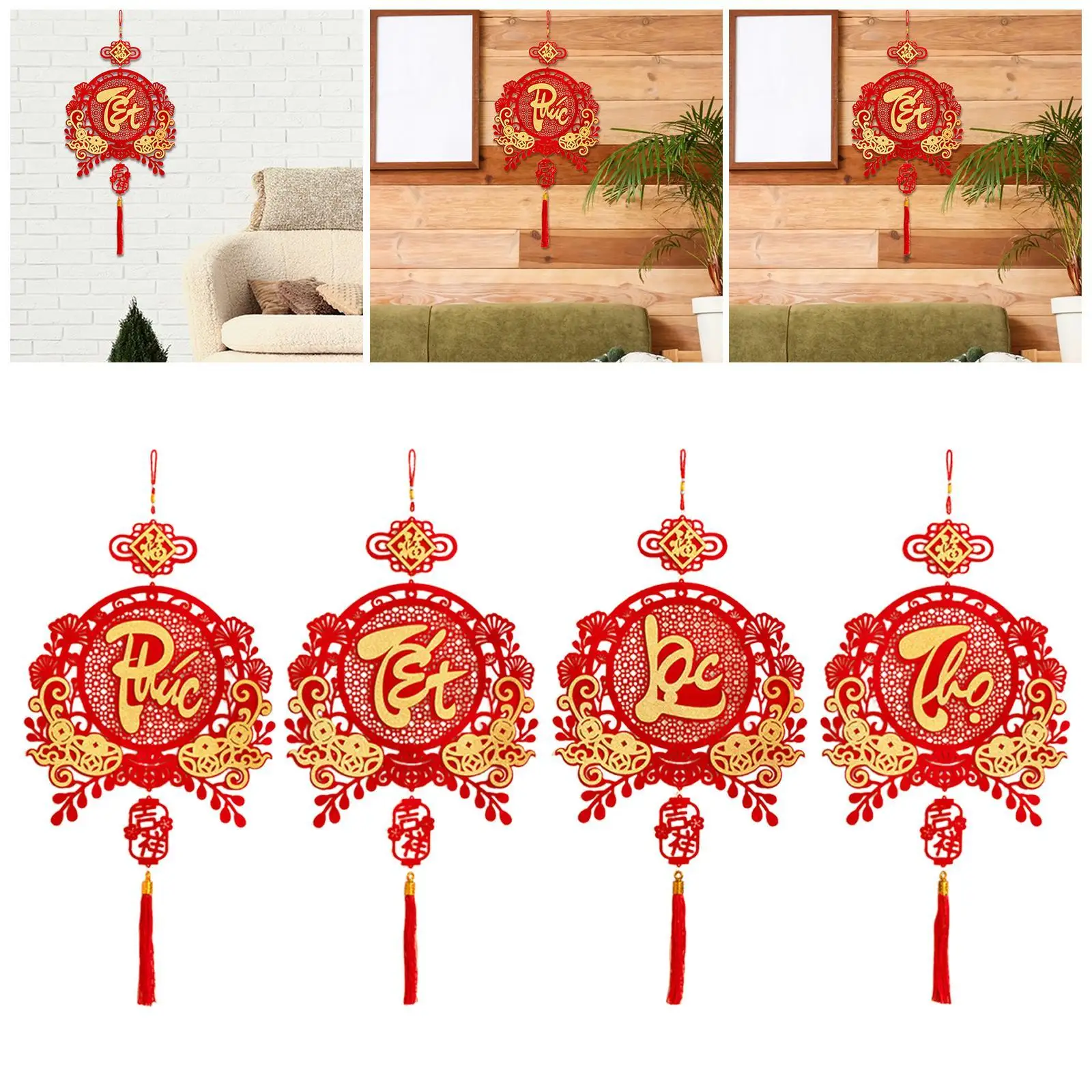 Festival Decorative Pendants Flocked Fabric Event Decoration Local Hanging Ceiling Party Decor for New Year 2026 view 5
