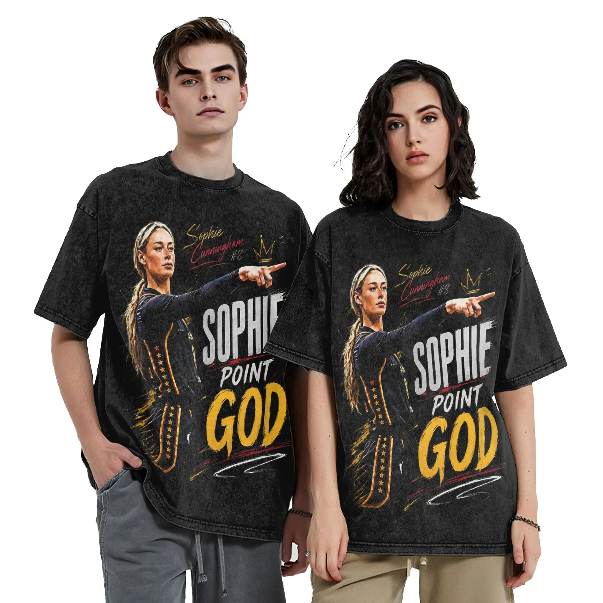 Sophie Cunningham T-Shirt, Sommer-Vintage-T-Shirts, Baumwoll-Hippie-T-Shirt für Paare, kurzärmelige bedruckte T-Shirts – Detail 1