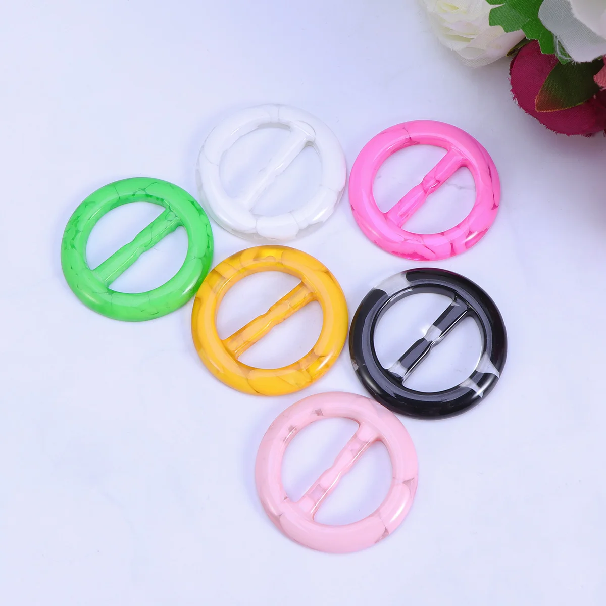 6 Pcs Cashmere Scarf Decorations Round Clip Rings Clothing Corner Knotted Buckles Korean Version T-shirt Clips Summer Costume