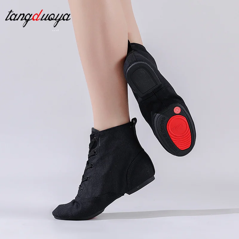 

Женская танцевальная обувь для тренировок, танцевальные кроссовки для джазовых танцев, высокие балетки для взрослых и детей, парусиновые джазовые ботинки для танцев на мягкой подошве