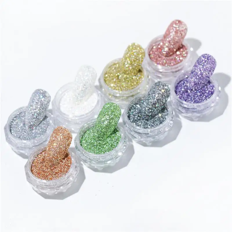 

1Box Shiny Diamond Nail Acrylic Powder Dust Laser Holographic Reflective Nail Glitter Pigment Nail Art Decorations Accesoires