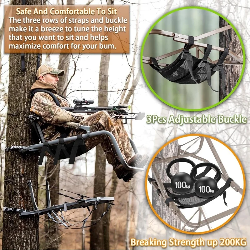 Universal Tree Stand Seat Replacement for Hunting Lightweight Mesh Replacement Seat for Ladder Stand Easy Carry and Quick Drying