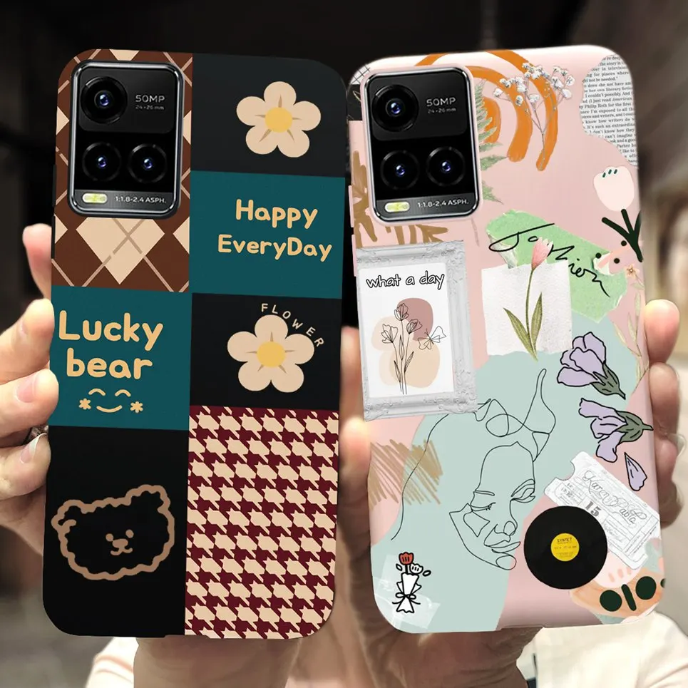 For Cover Vivo Y21 2021 Phone Case Vivo Y21s Back Cover Women Fashion Pattern Coque Capas VivoY21s Y 21 V2110 V2110 Housing Etui