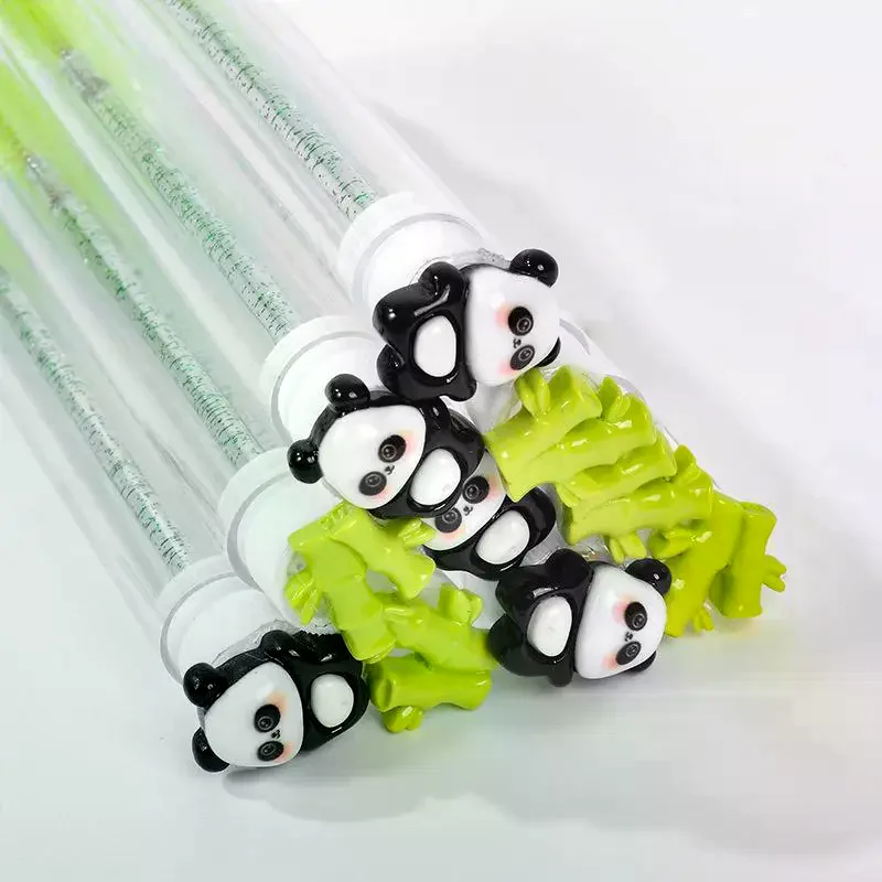 1/10 pièces brosse à cils brosses à cils pour Extensions de cils Spoolies nettoyage Mascara baguettes Tube Panda Tube de bambou Mascara