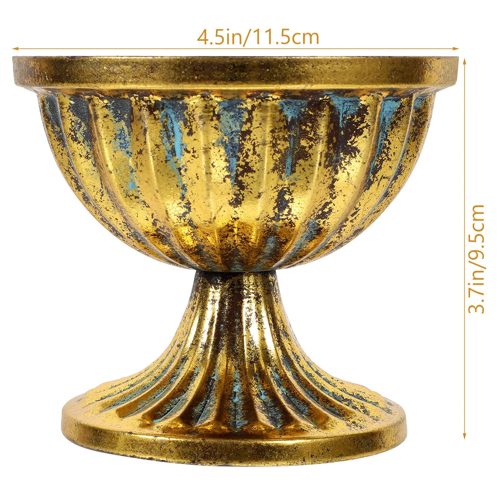 Decorative Metal Vase Vintage Style Iron Urn Planter for Floral Arrangements Wedding Banquet Table Centerpiece Desktop Living