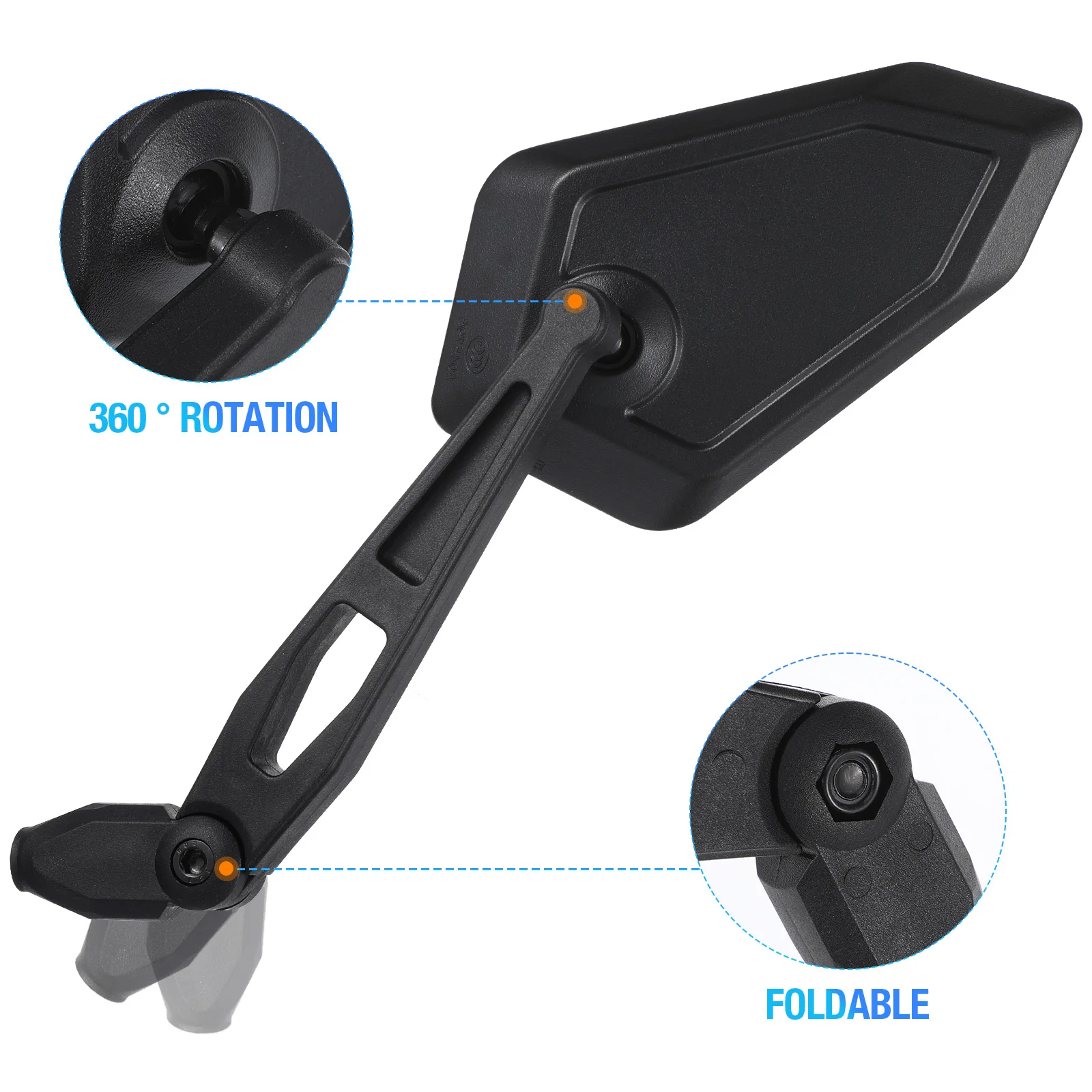 

Polygonal Rearview Mirror for Scooter Motorcycle High Definition Clear Vision Rotatable Design Durable Material Easy