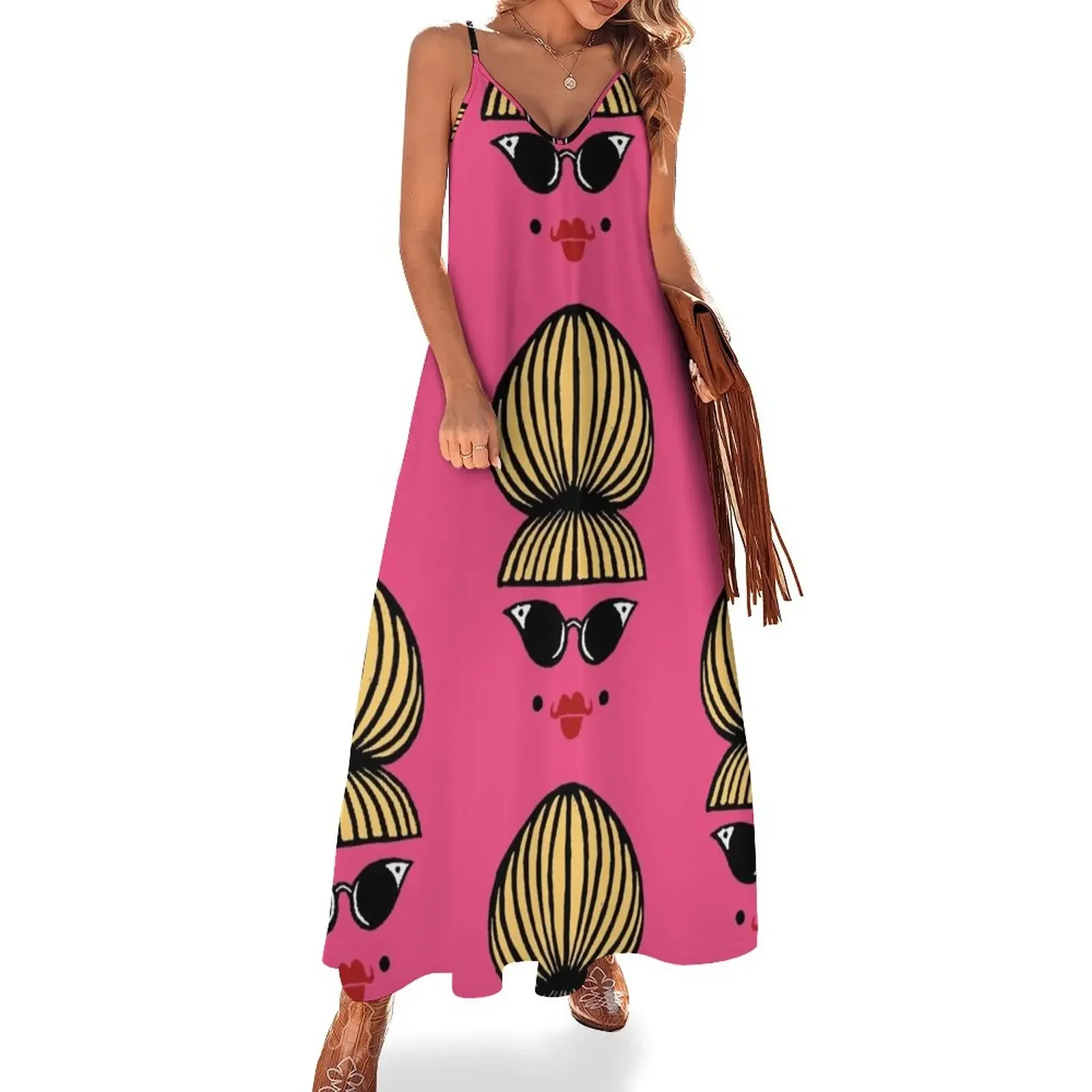 

Blonde beehive girl with retro specs Sleeveless Dress women's clothing korea stylish summer women's dress 2025