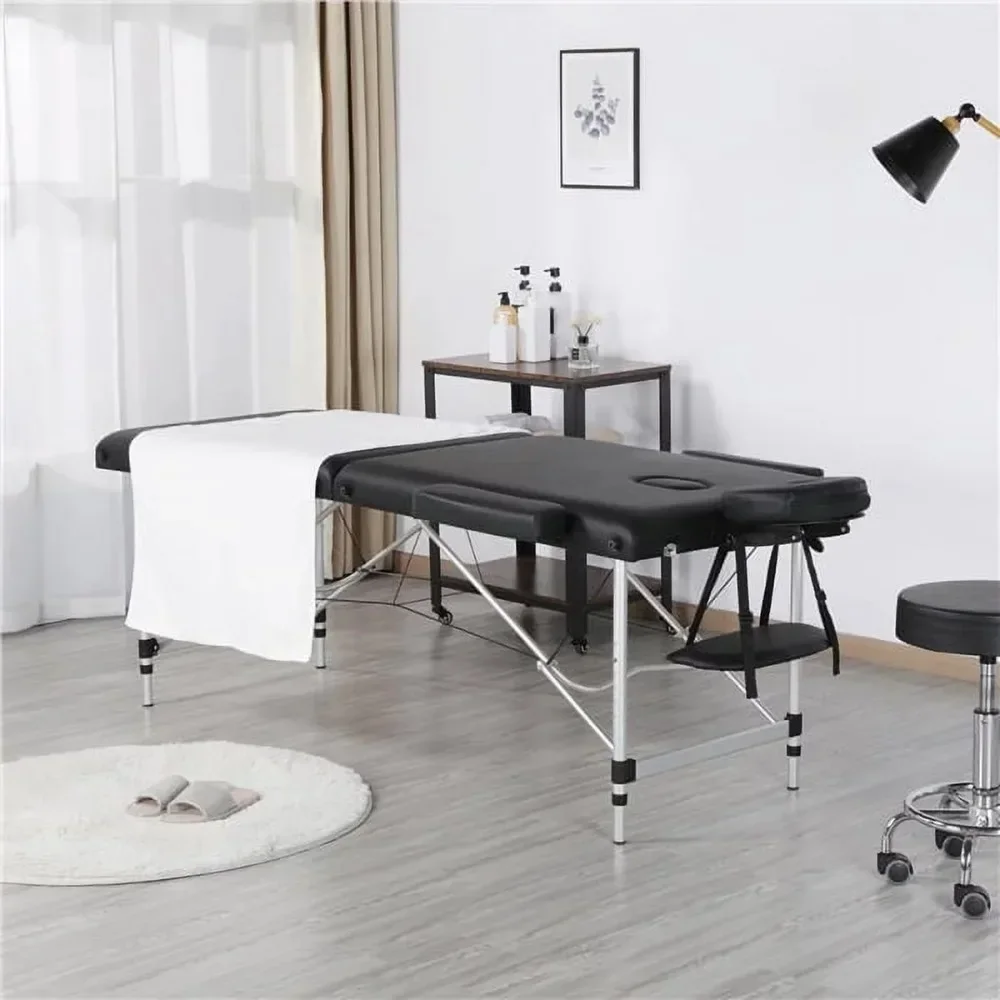 

Portable Adjustable Aluminum Massage Table for Spa Treatments Bed Black Folding Massage Stretcher for Beauty Salon