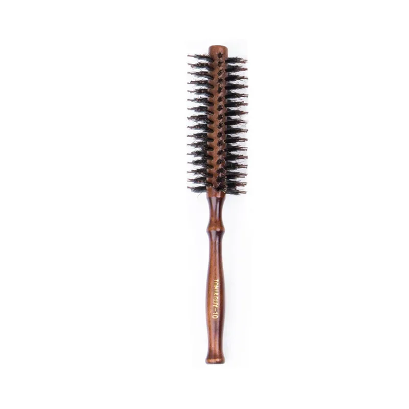 1pcs wooden handle anti-static round roll brush straight diagonal comb bristle round bucket curly hair brush hair styling tool