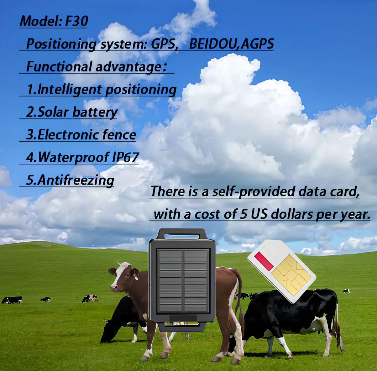 Cattle Sheep GPS Locator Animal Tracker For Cow Positioning Intelligent Farming Network Transmission Tracker For Farm Grazing
