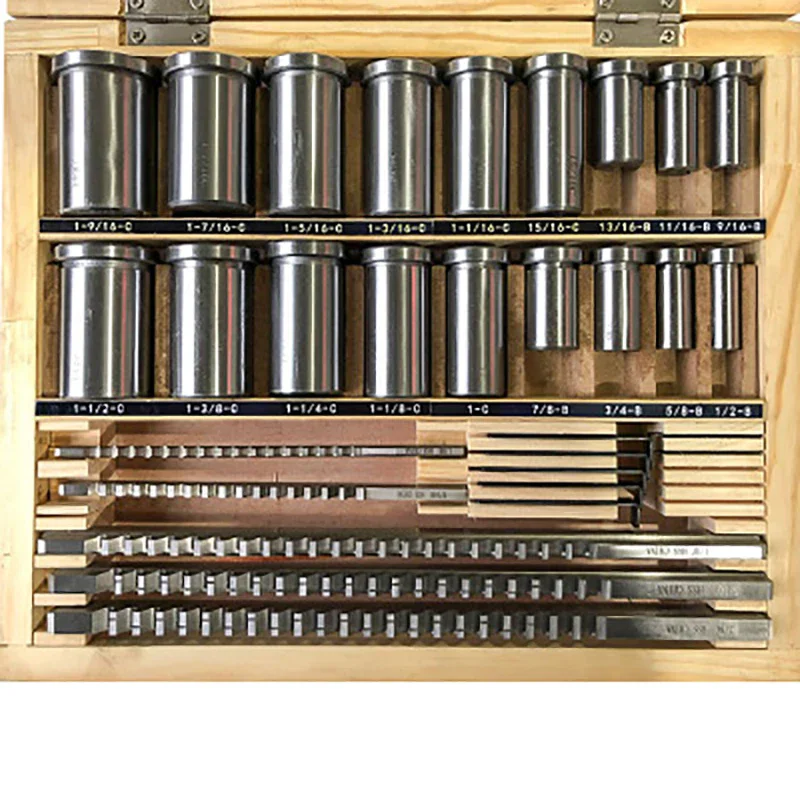 High Speed Steel Inch Size Keyway Broach Set With Broaches Bushings Shims For CNC Machining Equipment