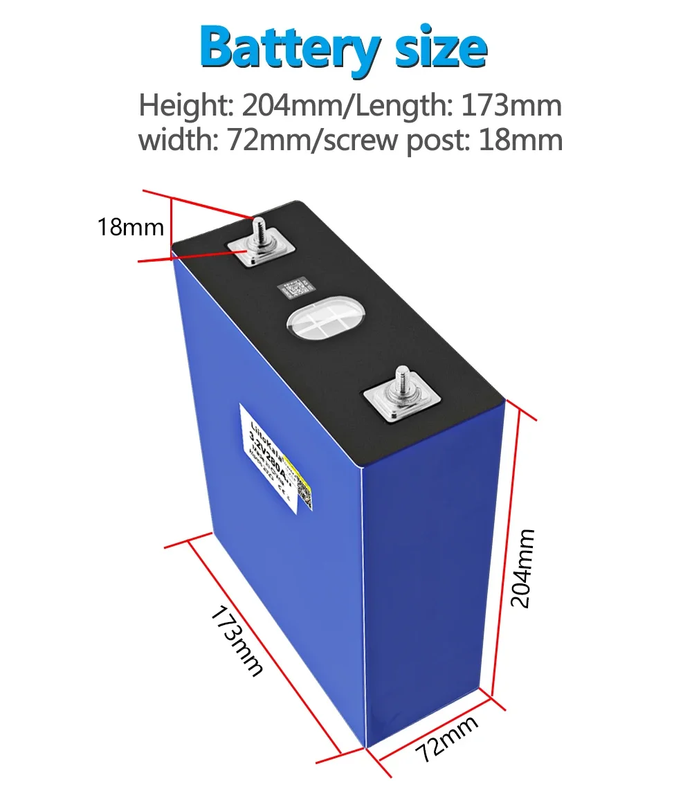 16 peças liitokala 3.2v 280ah lifepo4 bateria célula de lítio ferro fosfato solar rv grau a diy 12v 24v 48v rv barco energia doméstica