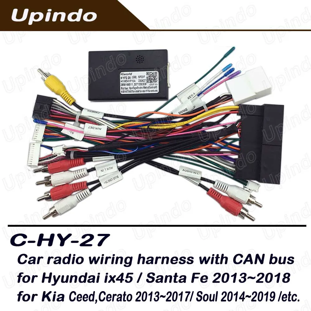 

Car Android Radio Cable CAN Bus Wiring Harness Socket for Hyundai KIA Santa Fe Sonata Tucson Sorento Elantra Ceed Cerato Sportag