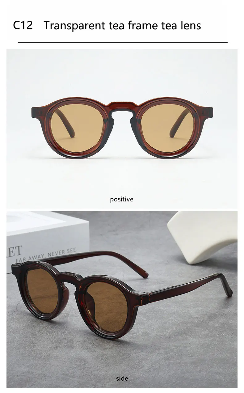 2025 Retro-Sonnenbrille mit dickem Rahmen, ovale Sonnenbrille für Herren, amerikanischer Stil, graue Brillen, Retro-Leopardenmuster-Brille, UV400-Rezept – Detail 23