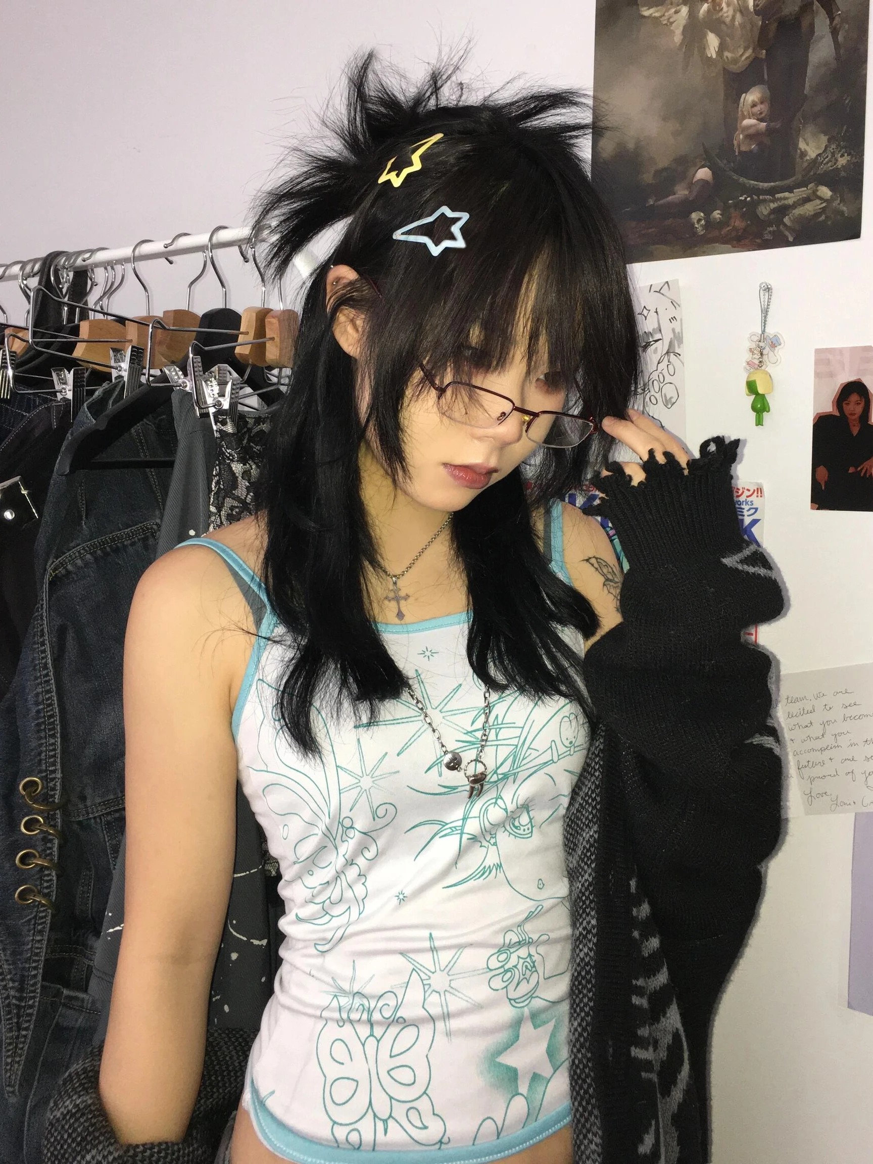 Qweek Japanse Y 2K Stijl Tanktop Vrouwen Harajuku Schattige Kawaii Anime Print Crop Tops Lief Sexy Mouwloos 2000 Hemdje Zomer