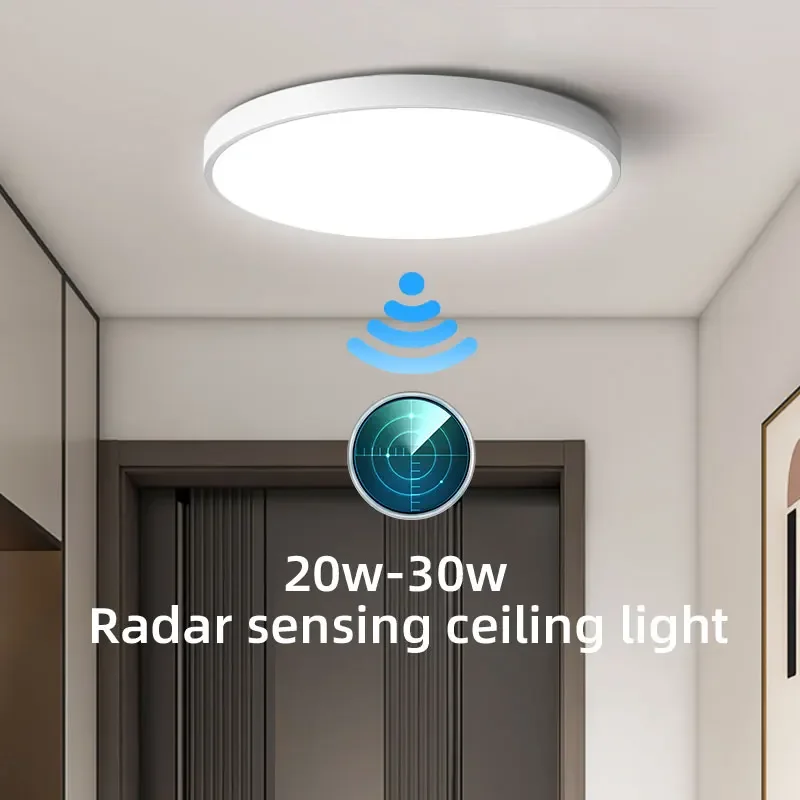 110V 220V Radar Sensor LED Ceiling Light IP65 Waterproof Ceiling Lamp 20w/30w For Interior hallway Bathroom Garage Lighting Led