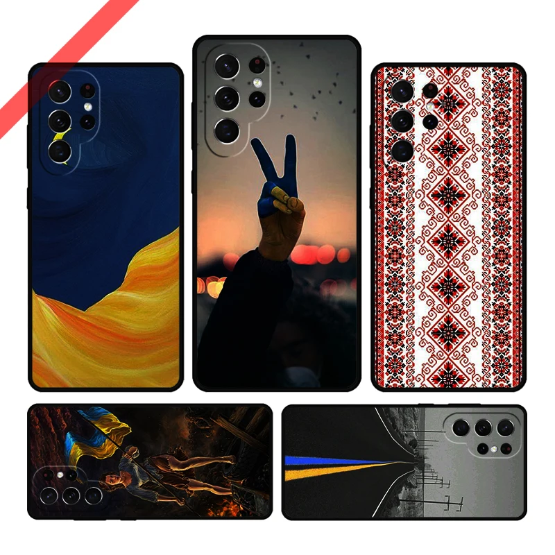 U-Ukraine flag art work Phone Case For Samsung Galaxy S20 FE S21 S10 S23 Plus S24 S22 Ultra Coque Note20 Note10 S9 S8 Cover Capa