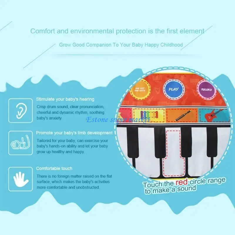 

090B Children's Simulation for Play Dance Portable Polyester Piano Mat