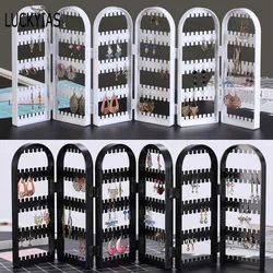 120/180/240/360holes Plastic Clear Earrings Studs Display Rack Folding Screen Earring Jewelry Display Stand Holder Storage Box