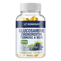 Glucosamine Chondroitin Capsules - with Turmeric & MSM - Joint Support, for Bone and Normal Cartilage Health