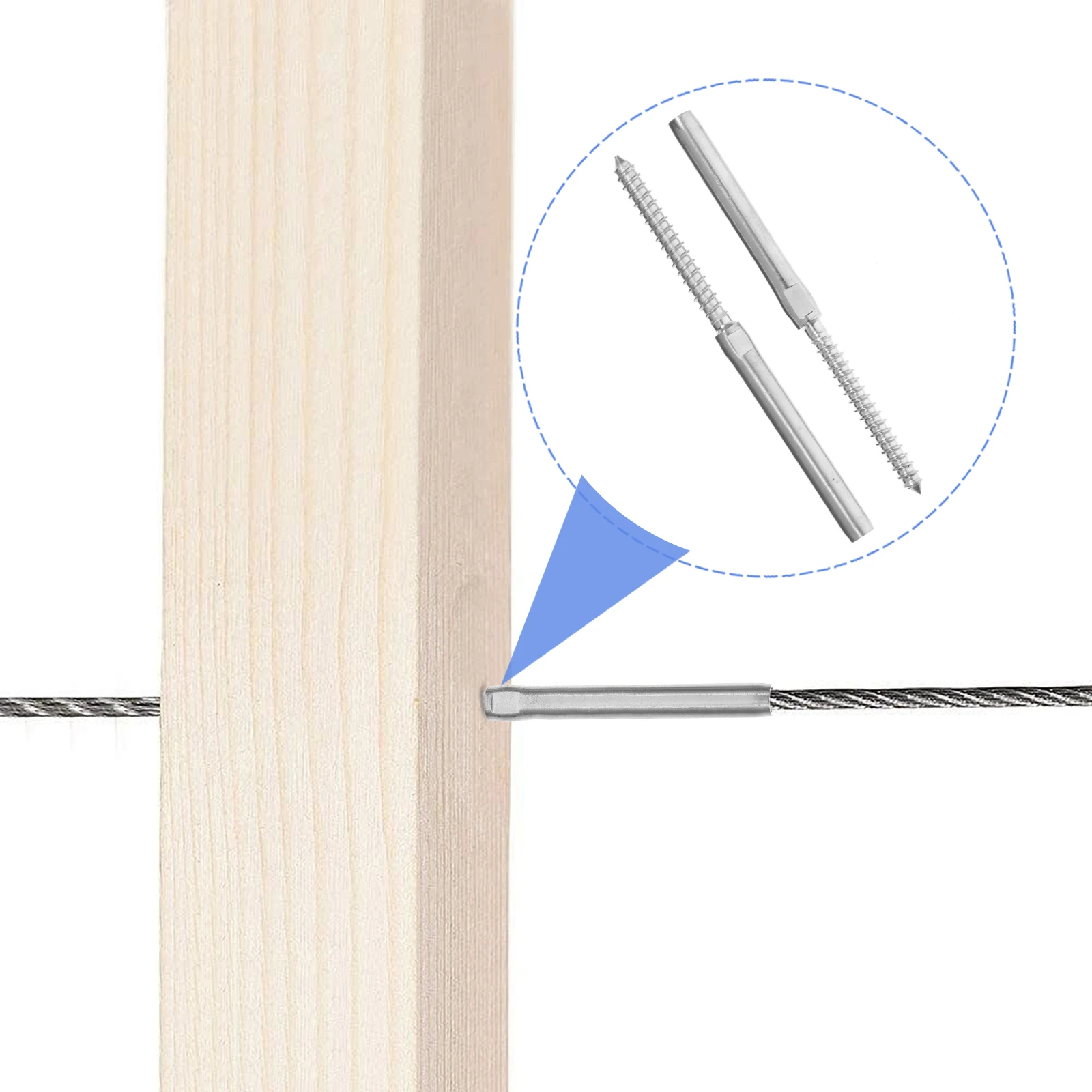 

Cable Railing Kit 3/16 Inch Lag Screw Deck Stair Railing System Stainless Steel Cable Rail Kit Tension