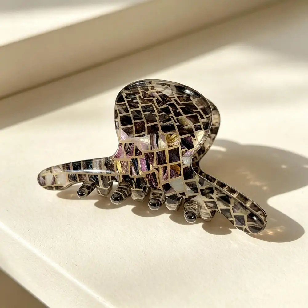 Natural Hair Clip Smooth Edge Hair Claw Mini Octopus Hair Clip Colorful Transparent Accessory with High Elasticity Spring Small