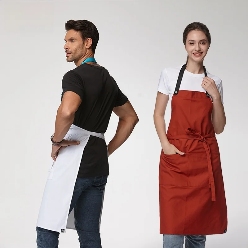 

Waterproof Oil-resistant Apron Unisex High-grade Workwear for Cooking And Dining Home Use Kitchen Apron Cotton Polyester