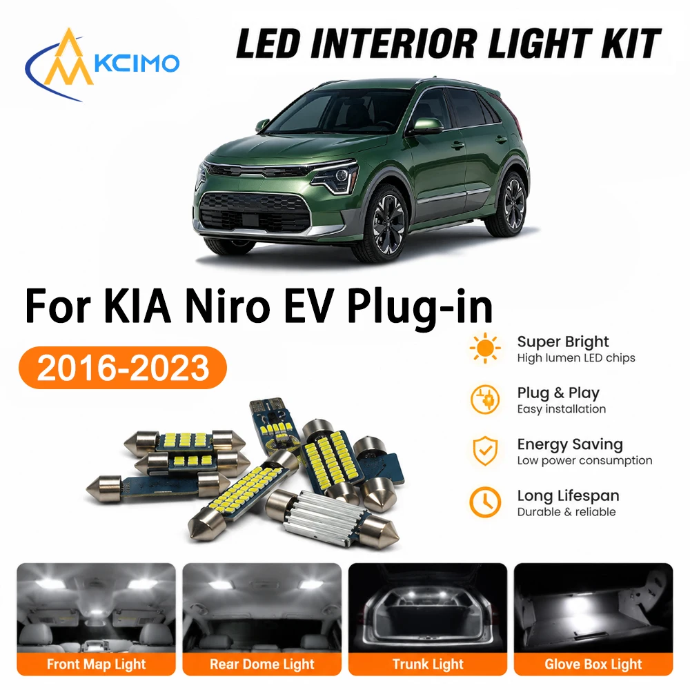 High Quality Atmosphere LED Interior Lightng Kit For KIA Niro EV Plug-in 2016-2023, Map Light Super Bright Easy Install