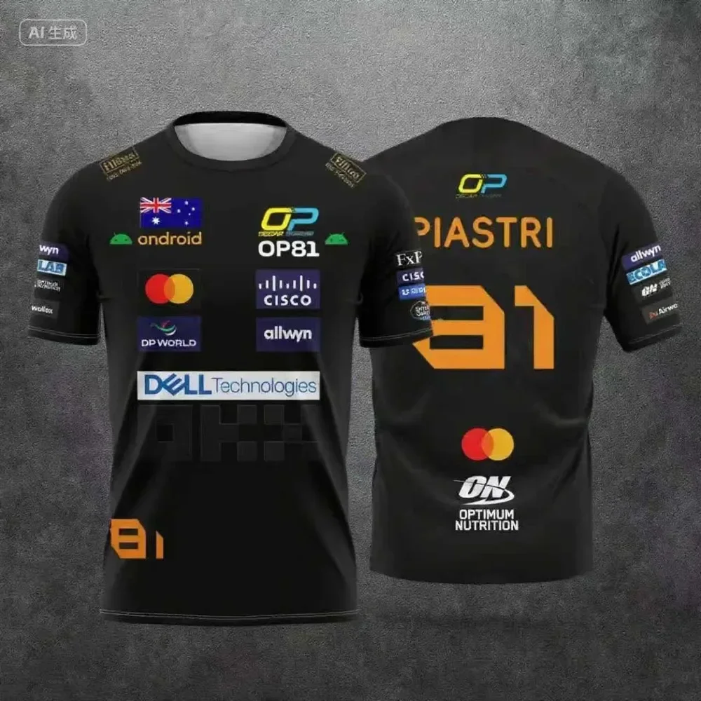 Lando Norris #4 2025 New Summer Racing Sports Short-Sleeve T-Shirt Breathable Racing Suit Suitable for Extreme Sports image 6