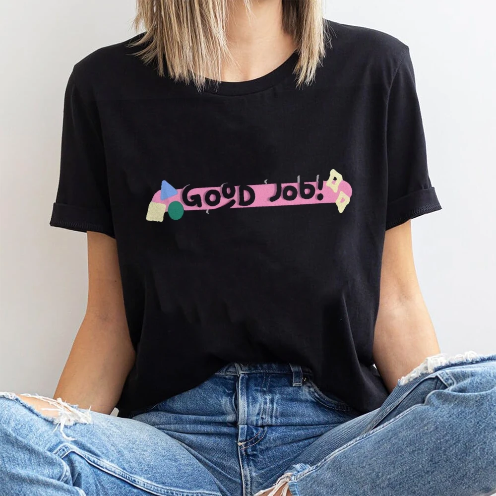 

Y2K Graphic T-shirt Good Job T-shirt Premium Cotton High Quality Oversize Colorful T-shirt Positive Text Print Trendy Y2K Style