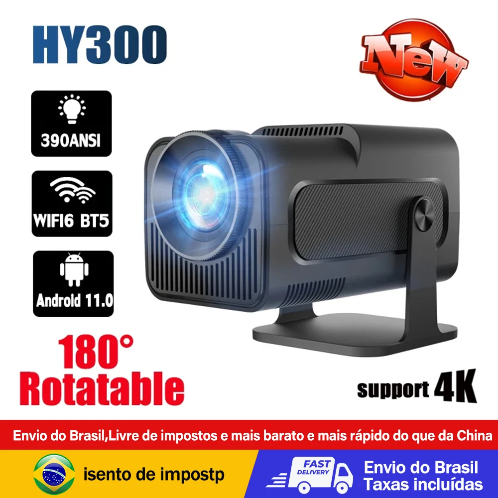 

Original HY320 Projector 4K Native 1080P Dual Wifi6 BT5.0 Cinema Outdoor Portable Projetor HY320MINI Upgrated Android 11 390ANS