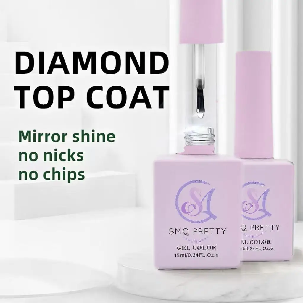 

SMQ 15 мл Diamond Top Coat для гель-лака для ногтей Reinforce Стойкий УФ-гель-лак Soak Off High Light Nail Art Primer Gel
