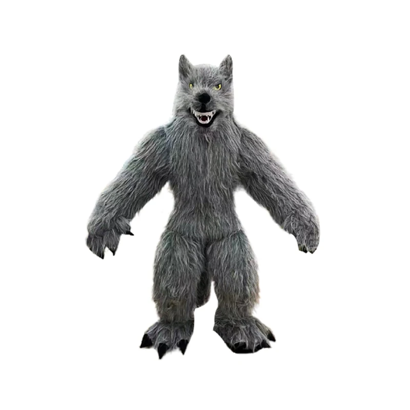 

Giant Plush Inflatable Christmas Grey Wolf Mascot Costume Walking Doll Clothes Halloween Carnival Fancy Party Suits Not Battery